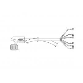Rear lamp harness 7 pin 90° connector 4000 mm